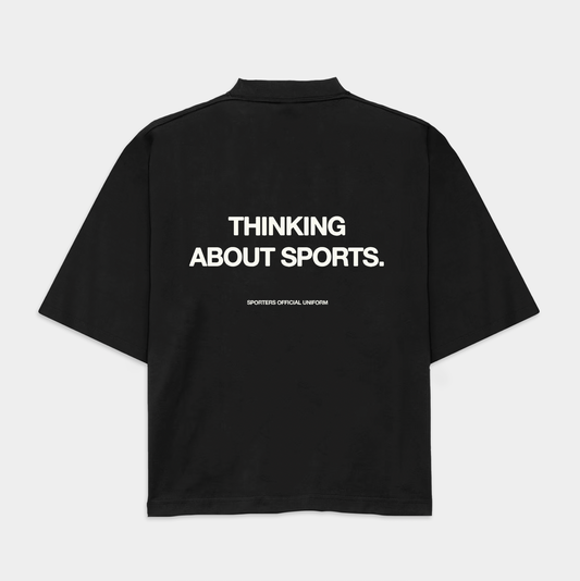 Sporters thinking about sports tee